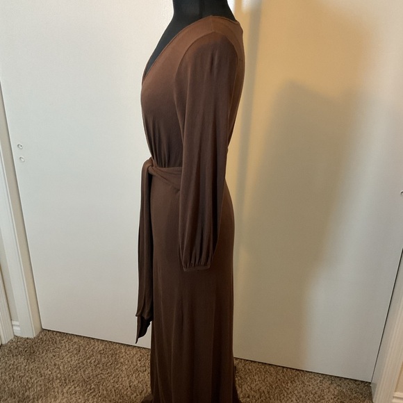 18. Rachel Pally Brown V-Neck Plunge Long Sleeve Maxi Dress Size Small - Picture 6 of 8